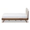 Baxton Studio Penelope Solid Walnut Wood Beige Upholstered Queen Size Platform Bed 131-7110 - alternate 3